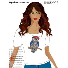 Жіноча футболка для вишивки бісером або нитками "Тітка сова"